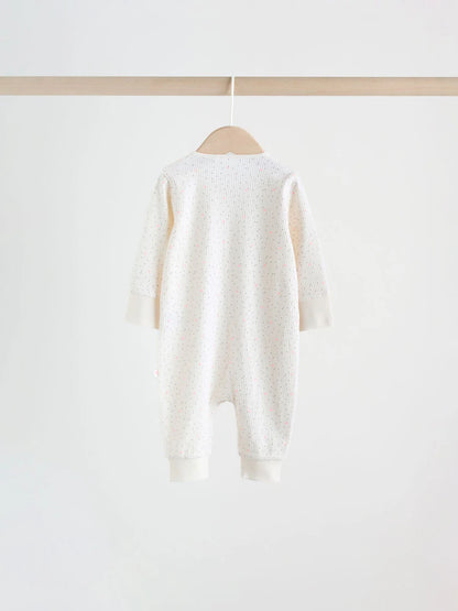 |BabyGirl| Conjunto De 4 Macacões De Dormir Rosa Com Zíper Duplo Para Bebês (0 meses a 3 anos)