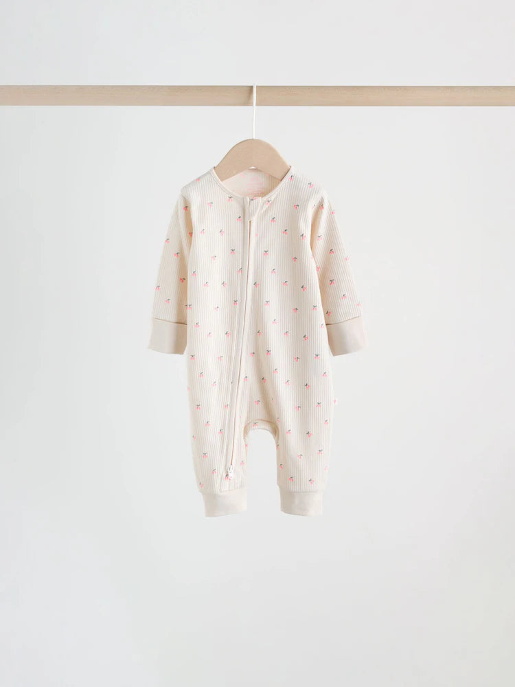 |BabyGirl| Conjunto De 4 Macacões De Dormir Rosa Com Zíper Duplo Para Bebês (0 meses a 3 anos)