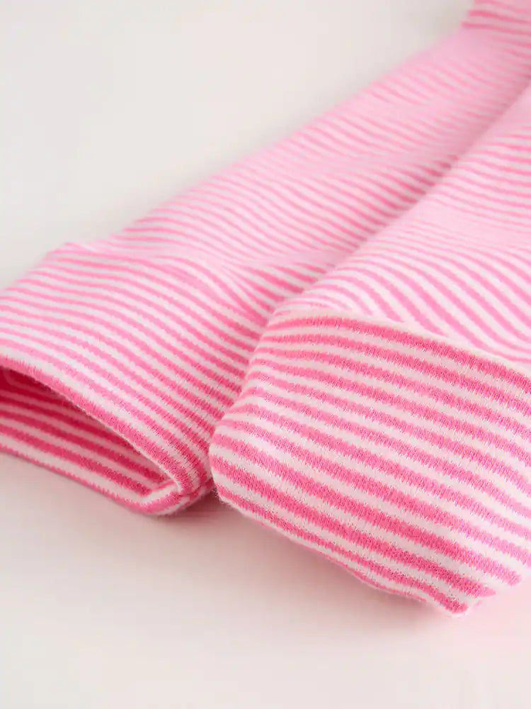 |BabyGirl| Conjunto De 3 Macacões De Dormir Rosa Para Bebês (0 meses a 2 anos)