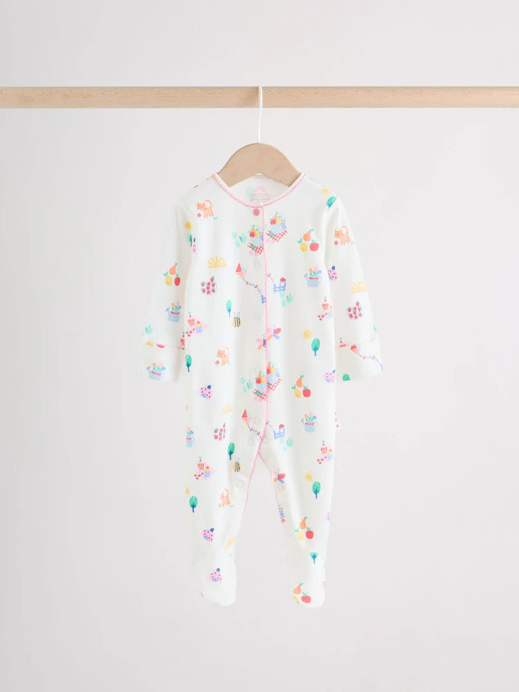 |BabyGirl| Conjunto De 3 Macacões De Dormir Rosa Para Bebês (0 meses a 2 anos)