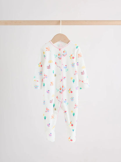 |BabyGirl| Conjunto De 3 Macacões De Dormir Rosa Para Bebês (0 meses a 2 anos)