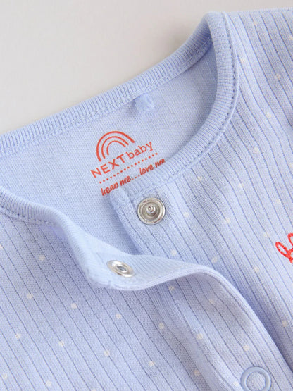 |BabyGirl| Conjunto De 3 Macacões Azuis Para Bebês (0 meses a 3 anos)