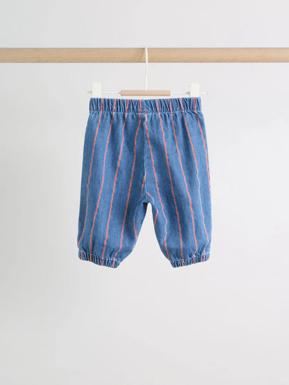 |BabyBoy| Conjunto De Blusa e Calça Listrada Vermelha Cor Beterraba Para Bebê (0 meses a 3 anos)