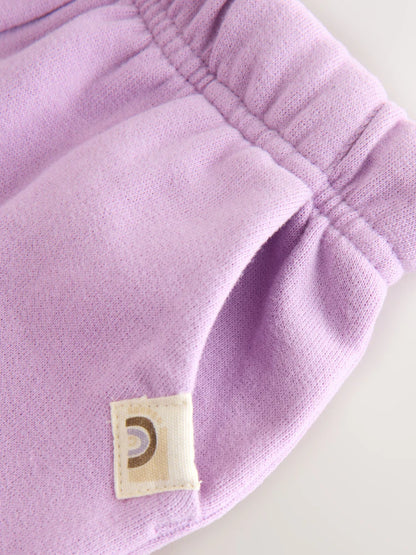 |Girl| Conjunto De 3 Calças De Moletom Nas Cores Rosa, Lilás e Bege (3 meses a 7 anos)