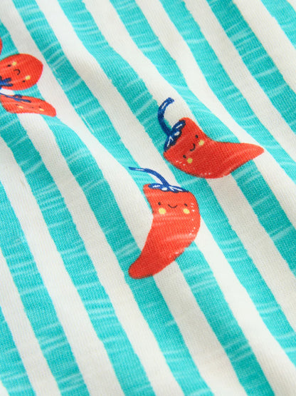 |BabyBoy| Conjunto Com 4 Macacões De Bebê Em Malha Com Estampa De Tomate