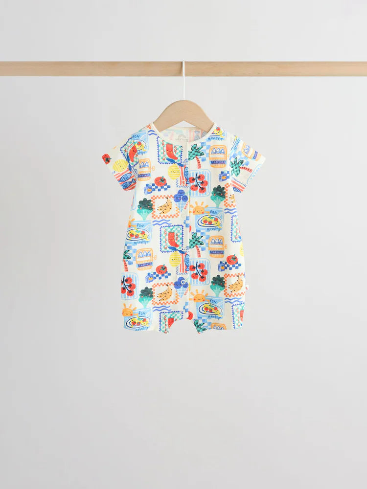 |BabyBoy| Conjunto Com 4 Macacões De Bebê Em Malha Com Estampa De Tomate