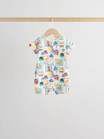 |BabyBoy| Conjunto Com 4 Macacões De Bebê Em Malha Com Estampa De Tomate