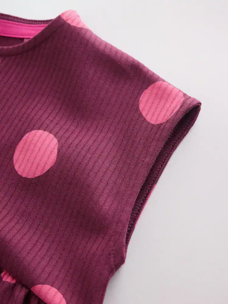 |BabyGirl| Conjunto Com 3 Macacões De Bebê Rosa Com Bolinhas e Botões