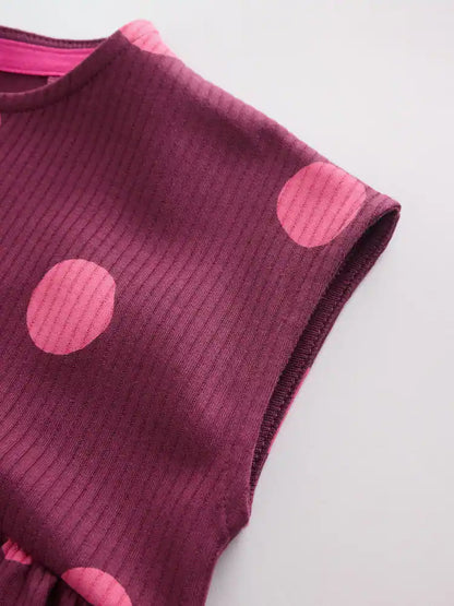 |BabyGirl| Conjunto Com 3 Macacões De Bebê Rosa Com Bolinhas e Botões