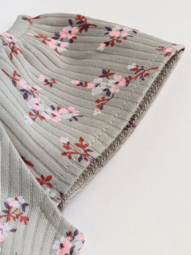 |BabyGirl| Conjunto De 4 Macacões De Bebê Em Malha Jersey Com Estampa Floral Neutra.