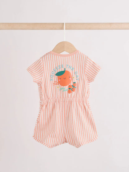 |BabyBoy| Conjunto Com 2 Macacões Esportivos Listrados Em Azul e Laranja