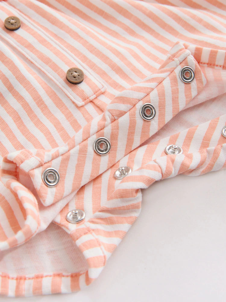 |BabyBoy| Conjunto Com 2 Macacões Esportivos Listrados Em Azul e Laranja