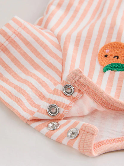 |BabyBoy| Conjunto Com 2 Macacões Esportivos Listrados Em Azul e Laranja