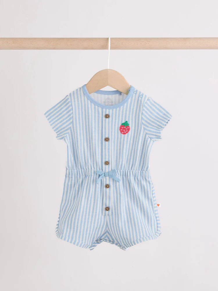 |BabyBoy| Conjunto Com 2 Macacões Esportivos Listrados Em Azul e Laranja