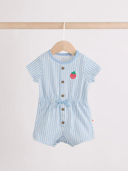 |BabyBoy| Conjunto Com 2 Macacões Esportivos Listrados Em Azul e Laranja