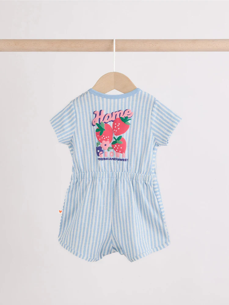|BabyBoy| Conjunto Com 2 Macacões Esportivos Listrados Em Azul e Laranja