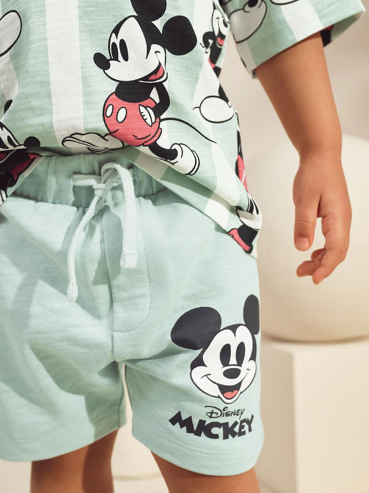 |Boy| Conjunto De Camiseta e Shorts Verde-Sálvia Do Mickey Mouse (3 meses a 8 anos)