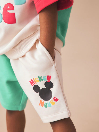 |Boy| Conjunto Mickey De Manga Curta e Shorts Em Blocos De Cores (3 meses a 8 anos)