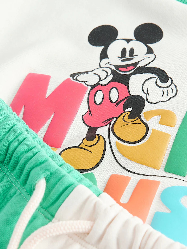 |Boy| Conjunto Mickey De Manga Curta e Shorts Em Blocos De Cores (3 meses a 8 anos)