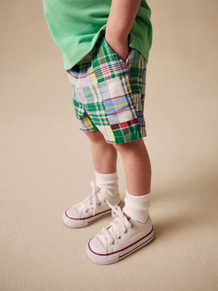 |Boy| Calções Chino Com Patchwork Múltiplo (3 meses a 7 anos)