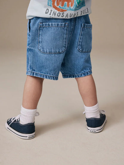 |Boy| Calções Folgados Azul-Escuros (3 meses a 7 anos)