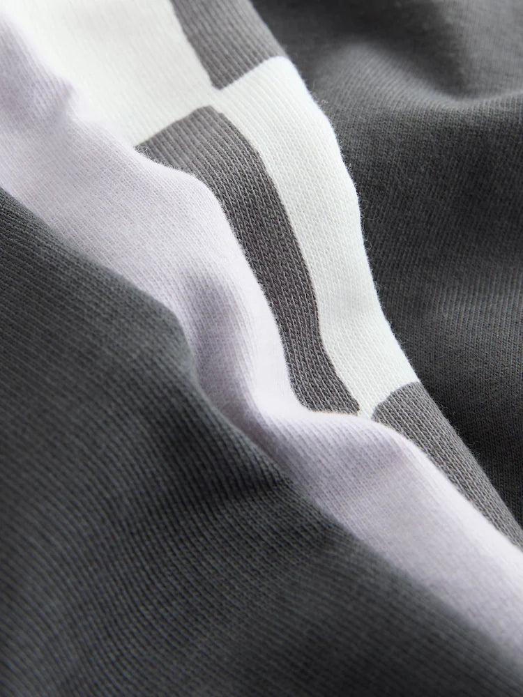 |Boy| Conjunto De Camiseta De Manga Curta e Shorts Em Cinza Carvão/Lilás (2 peças, tamanhos de 3 meses a 7 anos)