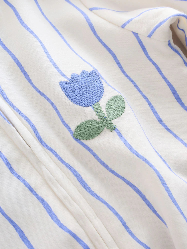 |BabyGirl| Conjunto De 3 Macacões De Dormir Azuis Com Zíper Duplo Para Bebês (0 meses a 3 anos)