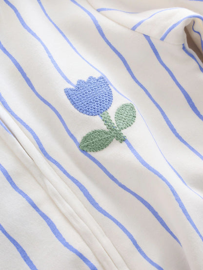 |BabyGirl| Conjunto De 3 Macacões De Dormir Azuis Com Zíper Duplo Para Bebês (0 meses a 3 anos)