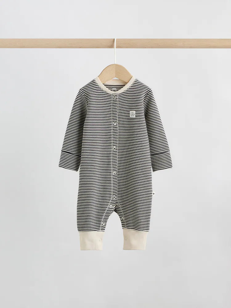 |BabyBoy| Conjunto De 3 Macacões De Dormir Monocromáticos Em Tecido Waffle Para Bebês (0 meses a 3 anos)
