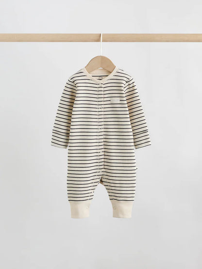|BabyBoy| Conjunto De 3 Macacões De Dormir Monocromáticos Em Tecido Waffle Para Bebês (0 meses a 3 anos)