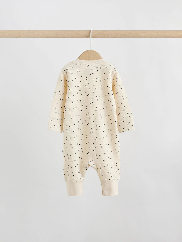 |BabyBoy| Conjunto De 3 Macacões De Dormir Monocromáticos Em Tecido Waffle Para Bebês (0 meses a 3 anos)