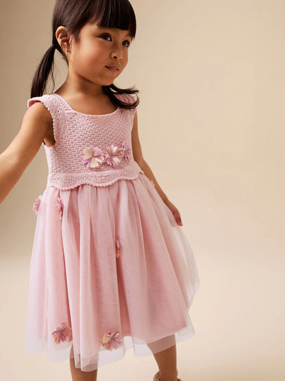 |Girl| Blusa De Manga Comprida Canelada Rosa Estilo Bailarina (3 meses a 7 anos)