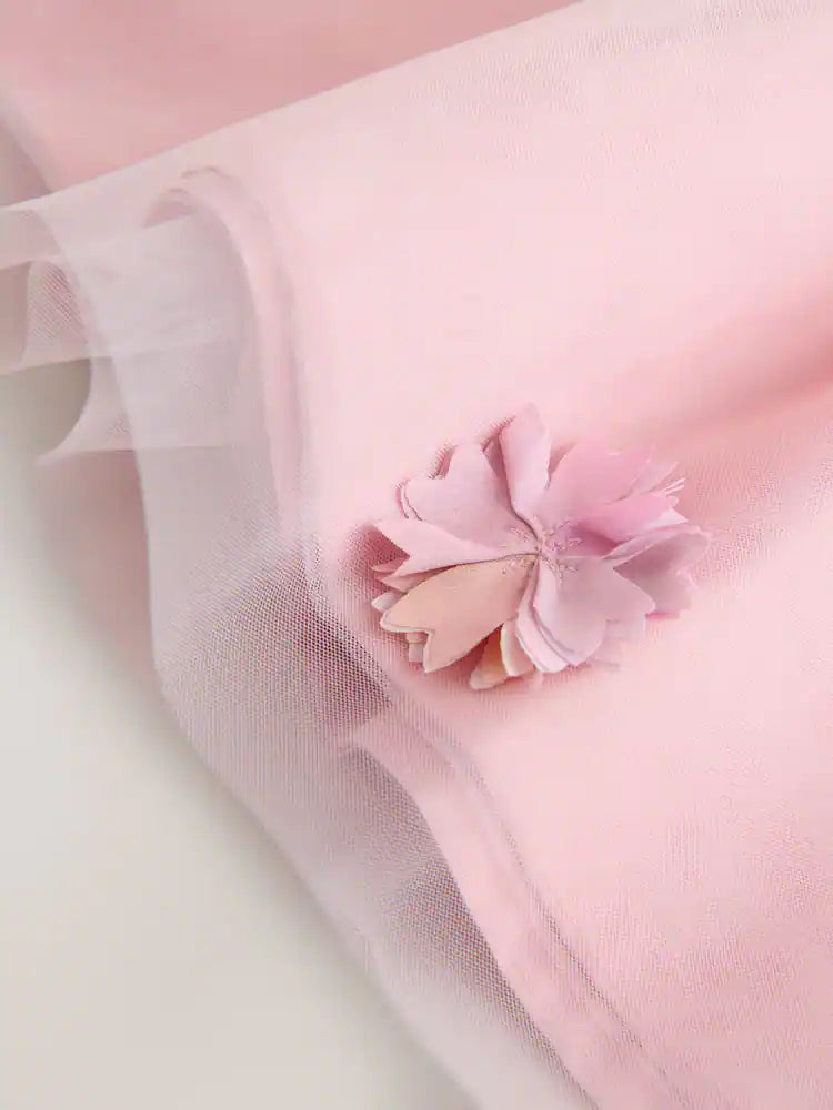 |Girl| Blusa De Manga Comprida Canelada Rosa Estilo Bailarina (3 meses a 7 anos)