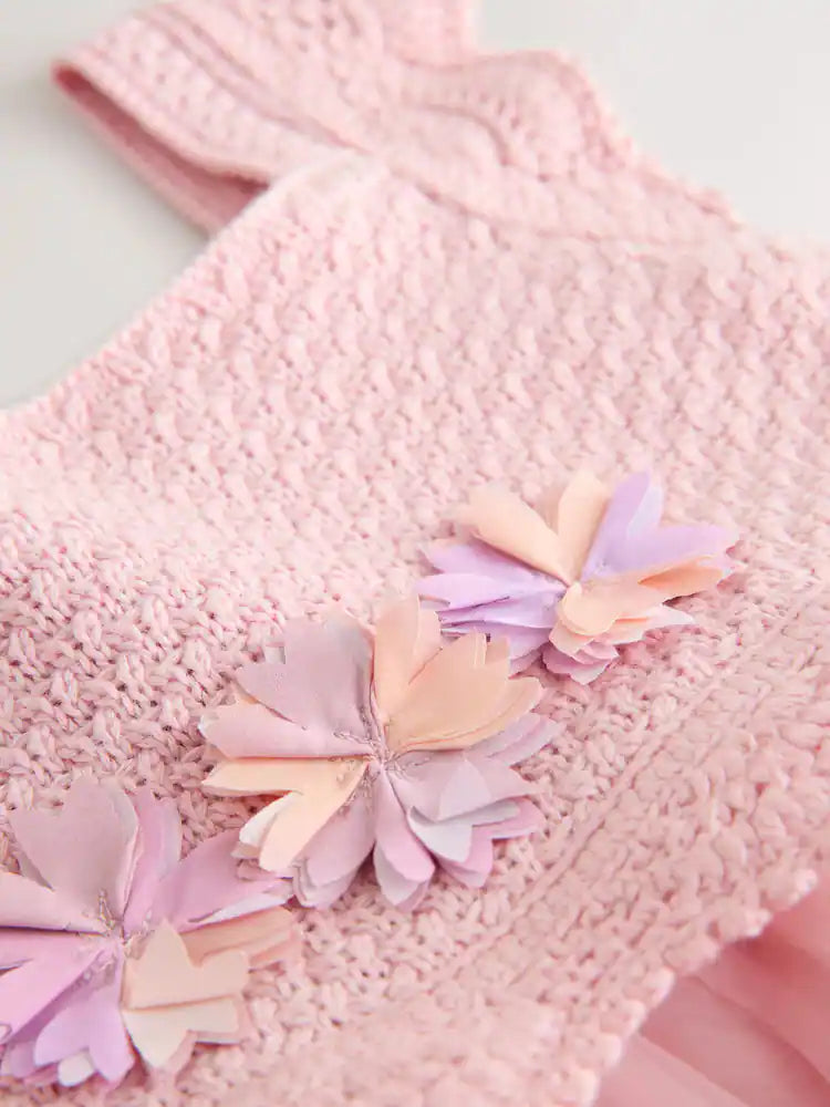 |Girl| Blusa De Manga Comprida Canelada Rosa Estilo Bailarina (3 meses a 7 anos)