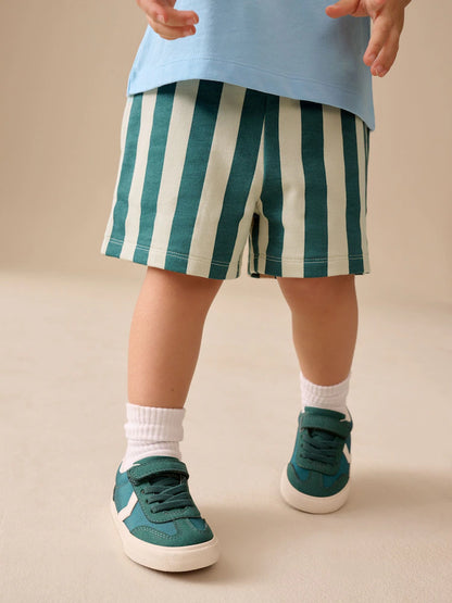 |Boy| Conjunto De Camiseta De Manga Curta e Shorts Com Estampa De Maçã Azul Nas Costas (3 meses a 7 anos)