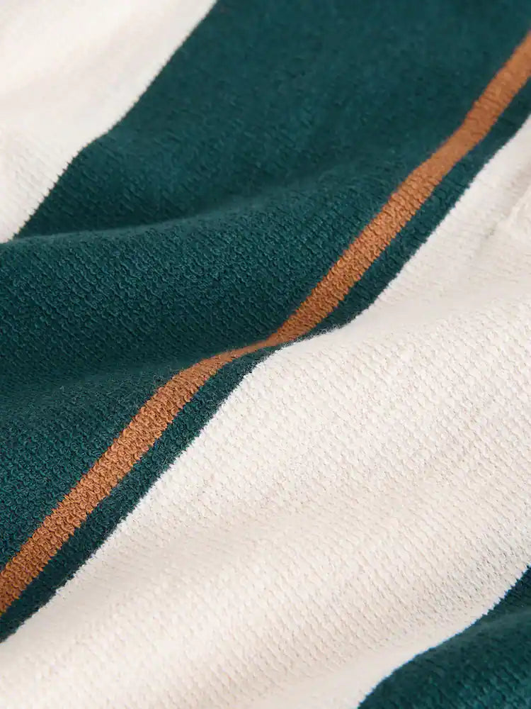 |Boy| Conjunto De Polo De Manga Curta e Shorts Listrados Em Verde/Cru (3 meses a 7 anos)