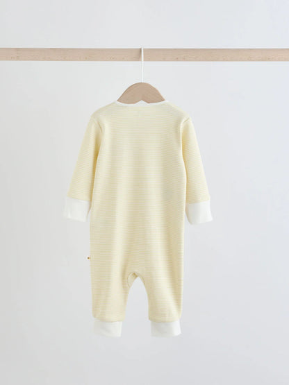 |BabyBoy| Conjunto De 3 Macacões De Dormir Para Bebês Hamish, Cor Creme, Com Zíper Duplo (0 meses a 3 anos)