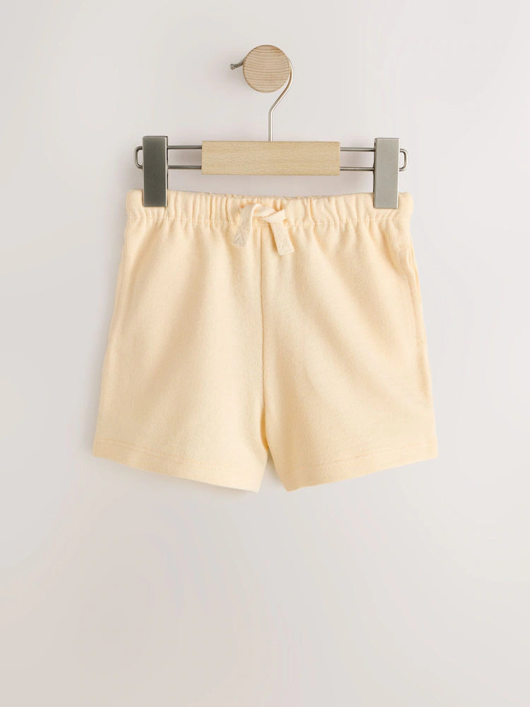 |Boy| Kit com 3 Shorts Texturizados com Listras em Verde-Sálvia, Amarelo-Suave e Tons Pastel (3 meses a 7 anos)