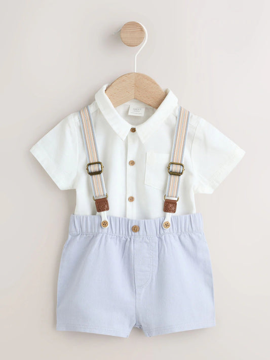 |BabyBoy| Conjunto Com 3 Macacões De Bebê Em Malha Jersey Amarela Com Estampa De Primavera e personagens, com botões frontais.