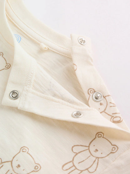 |BabyBoy| Conjunto De Bebê Com Estampa De Ursinhos Azuis, Composto Por Blusa e Shorts, 6 peças (0 meses a 3 anos)