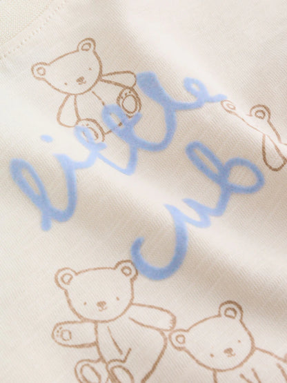 |BabyBoy| Conjunto De Bebê Com Estampa De Ursinhos Azuis, Composto Por Blusa e Shorts, 6 peças (0 meses a 3 anos)