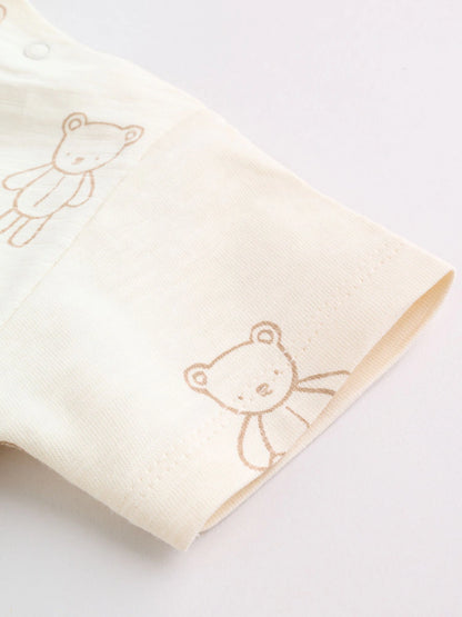 |BabyBoy| Conjunto De Bebê Com Estampa De Ursinhos Azuis, Composto Por Blusa e Shorts, 6 peças (0 meses a 3 anos)