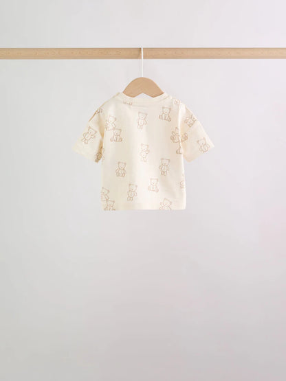 |BabyBoy| Conjunto De Bebê Com Estampa De Ursinhos Azuis, Composto Por Blusa e Shorts, 6 peças (0 meses a 3 anos)