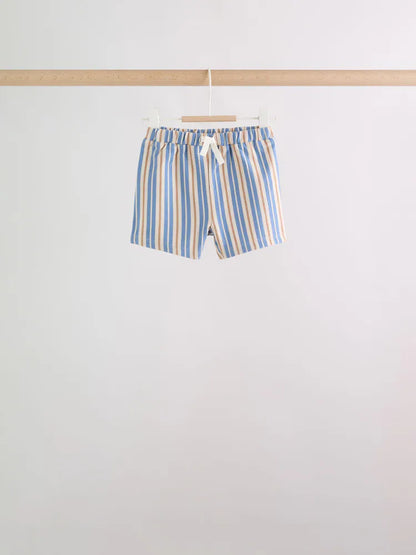 |BabyBoy| Conjunto De Bebê Com Estampa De Ursinhos Azuis, Composto Por Blusa e Shorts, 6 peças (0 meses a 3 anos)