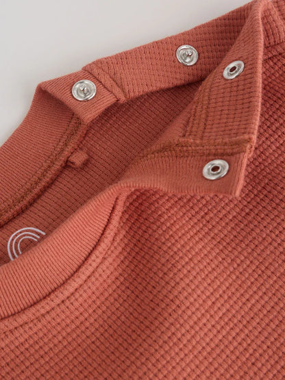 |BabyBoy| Conjunto De Blusa e Shorts Marrom Ferrugem Para Bebê (0 meses a 2 anos)