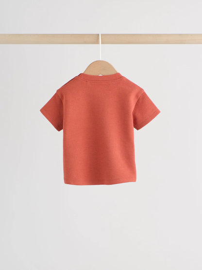 |BabyBoy| Conjunto De Blusa e Shorts Marrom Ferrugem Para Bebê (0 meses a 2 anos)