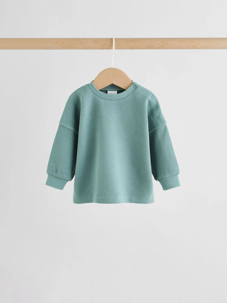 |BabyBoy| Conjunto Infantil Verde Com Blusa De Manga Comprida e Shorts (0 meses a 2 anos)