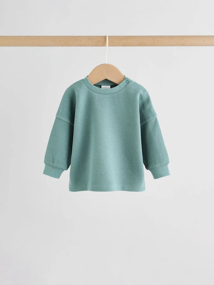 |BabyBoy| Conjunto Infantil Verde Com Blusa De Manga Comprida e Shorts (0 meses a 2 anos)