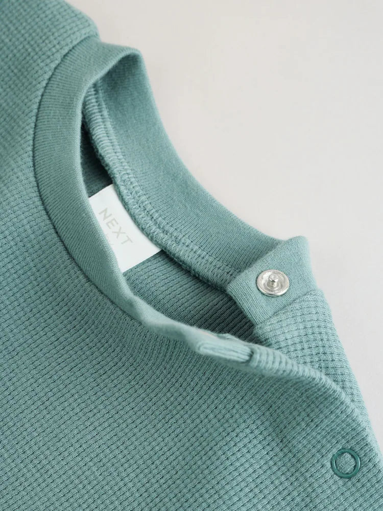 |BabyBoy| Conjunto Infantil Verde Com Blusa De Manga Comprida e Shorts (0 meses a 2 anos)