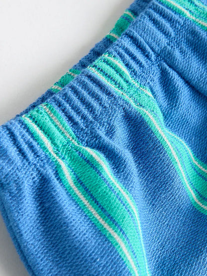 |BabyBoy| Conjunto De Blusa e Calça Listradas Em Verde e Azul Para Bebês (0 meses a 2 anos)